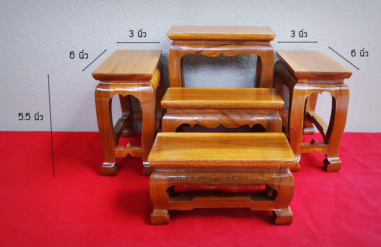 โต๊ะหมู่บูชา หมู่ 5 ขนาดเล็ก (ขนาด 3x6 นิ้ว)
