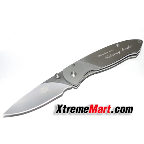มีดพับสแตนเลส Sanrenmu 7023LUC-SA ระบบ Frame Lock Folding Knife(สีเงิน)