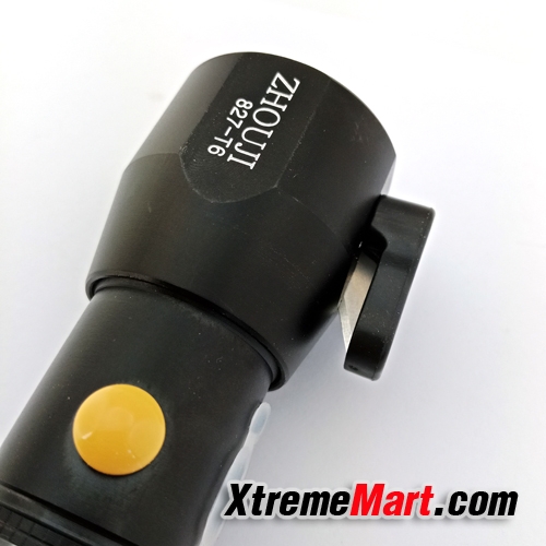 ไฟฉายทุบกระจก-ตัด Belt ท้ายแม่เหล็ก Zhouji XML-T6 827LM แสงขาว มาพร้อมโคมด้านข้าง USB Rechargeable Flashlight