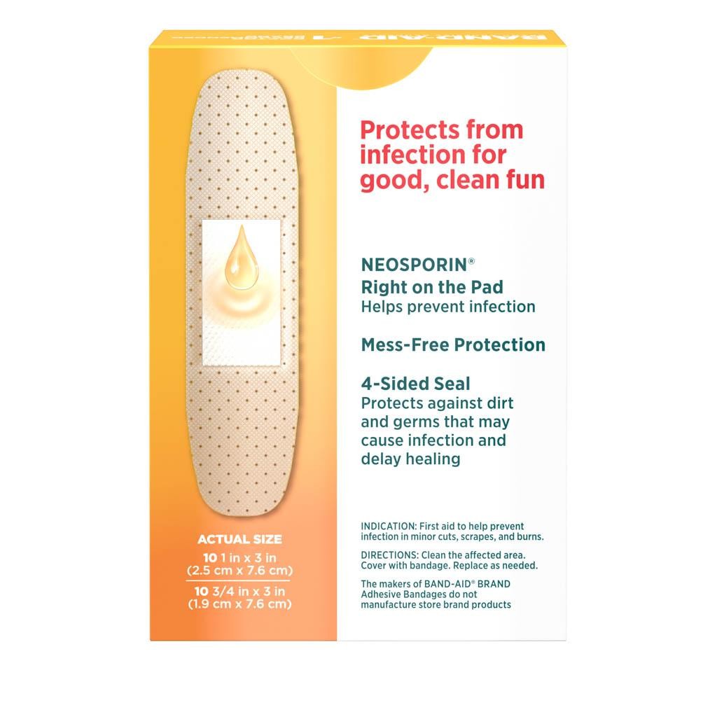 พลาสเตอร์ปิดแผลพร้อมยาฆ่าเชื้อ Johnson & Johnson BAND-AID Infection Defense with Neosporin