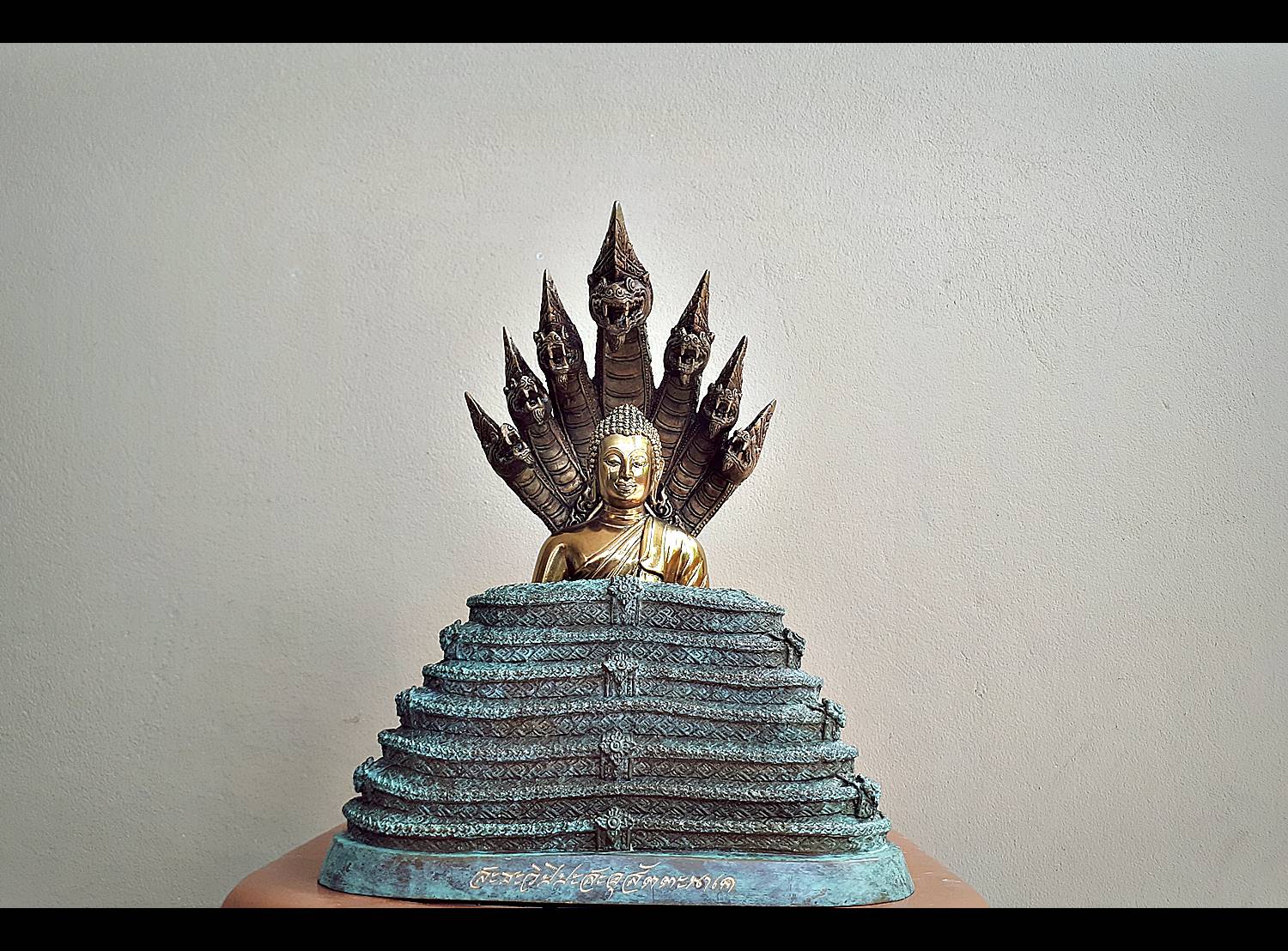 รูปหล่อ พระพุทธเจ้า ปางพระนาคปรก (พญานาค7หัว) เนื้อทองเหลือง ปี2562 (พระหน้าตัก5นิ้ว ฐาน7นิ้ว สูง8นิ้ว) #รับประกันแท้