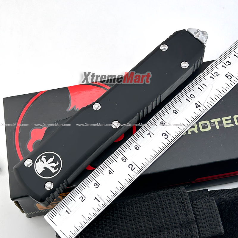 มีดสปริงขนาดกลาง Microtech (New Ultratech) คม2ด้าน ใบเงิน Combat Troodon 00556 D/E Automatic Knife