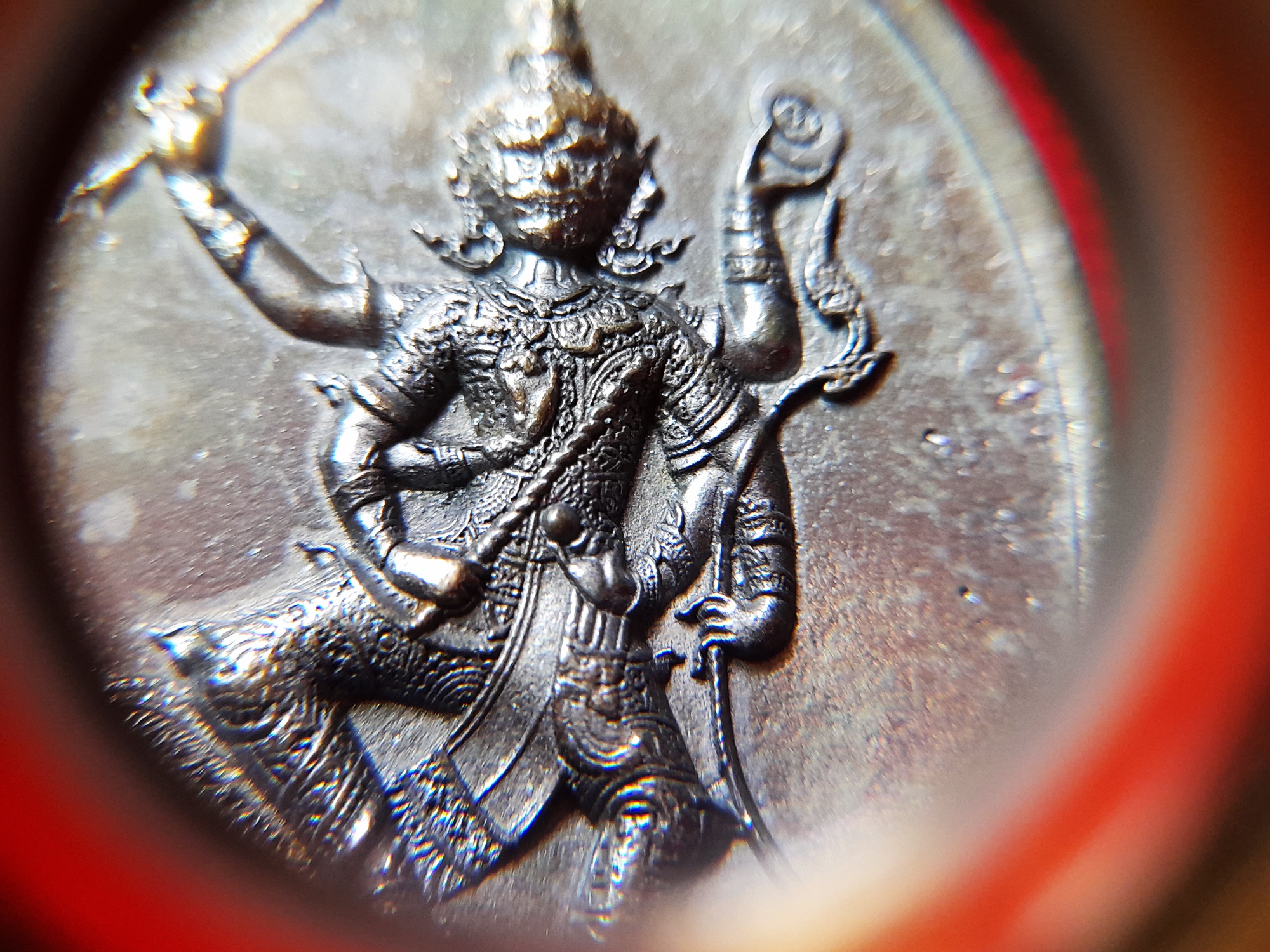 เหรียญ ท้าวเวสสุวรรณ 6กร เนื้อนวะโลหะ ปี2564 (หล่อโบราณ) #รับประกันแท้