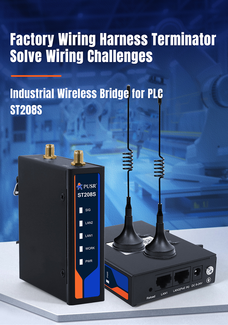 Industrial Wireless Bridge for PLC-อุปกรณ์เชื่อมต่อ PLC แบบไร้สาย ST208S