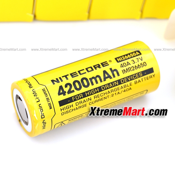 แบตเตอรี่ Nitecore NI26650A 4200mAh 40A IMR 26650 for high drain devices ก้อนละ