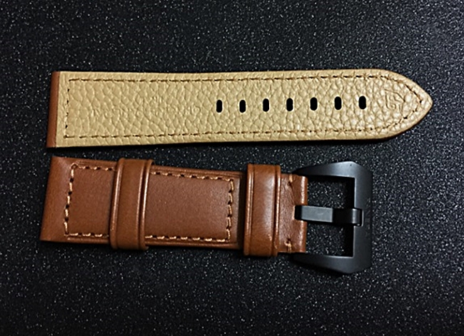 สายนาฬิกา Panerai แบบสายหนังแท้สีน้ำตาล 24 mm.