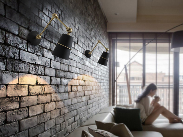 โคมไฟติดผนังภายในแขนปรับได้ 2 Step โป๊ะโคมทรงแก้วน้ำ สไตล์อเมริกันโมเดิร์น [DM8002-1B]