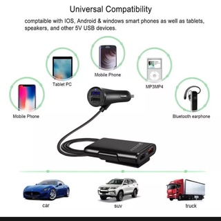 เครื่องชาร์จUSB 4 พอร์ทในรถยนต์ที่ชาร์จโทรศัพท์มือถือในรถยนต์ใช้4พอร์ตพร้อมกัน