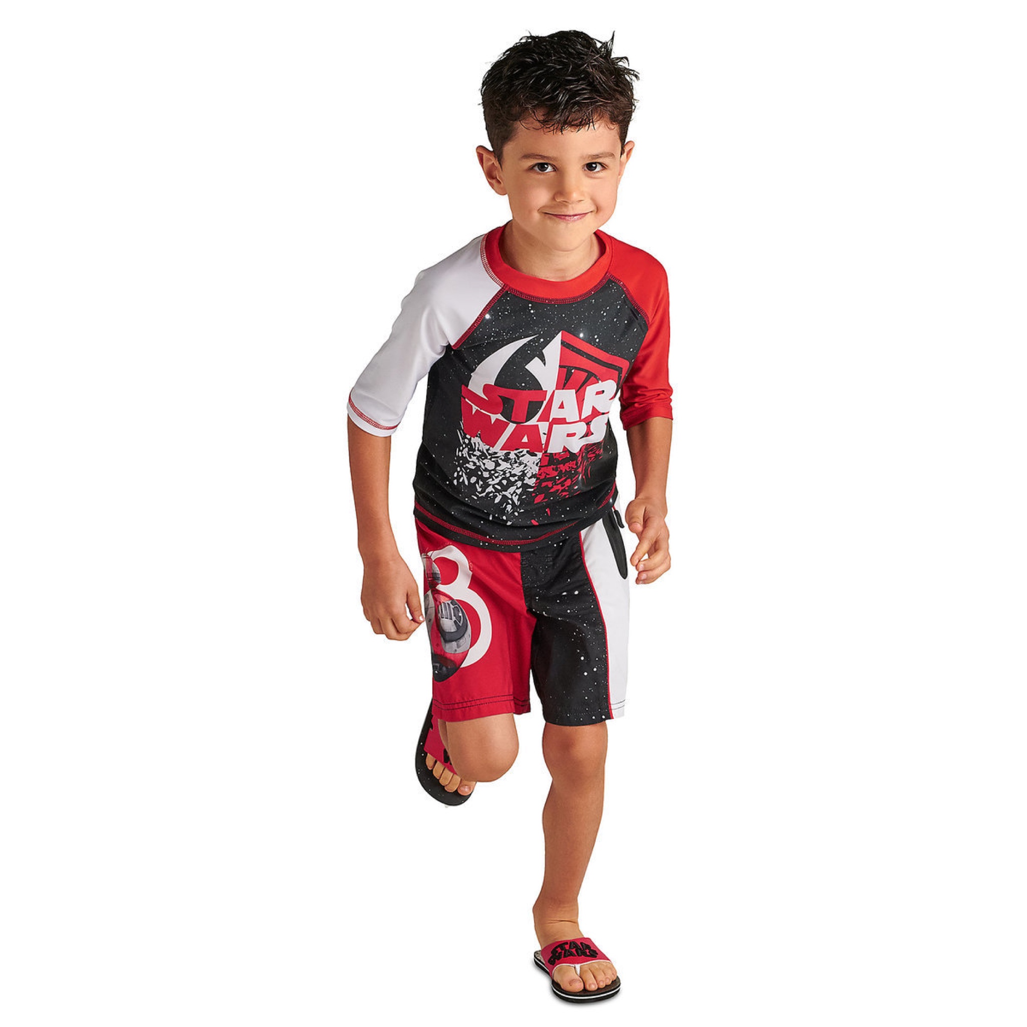 เสื้อและกางเกงว่ายน้ำสำหรับเด็ก Disney Rash Guard and Swim Shorts for Boys (Star Wars: The Last Jedi)