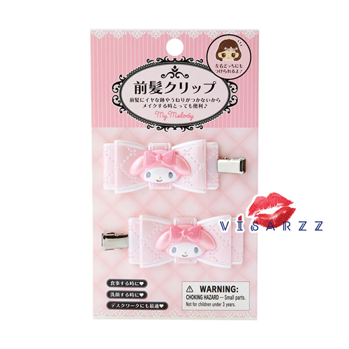 (#7210 My Melody รุ่นโบว์) Sanrio Hair Clip กิ๊บติดผมญี่ปุ่น 1 คู่ สุดคิวท์