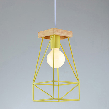 เฟลิก (Felix) โคมไฟเส้นลวดดัด หัวไม้ แขวนเพดาน โคมไฟขนาดเล็ก