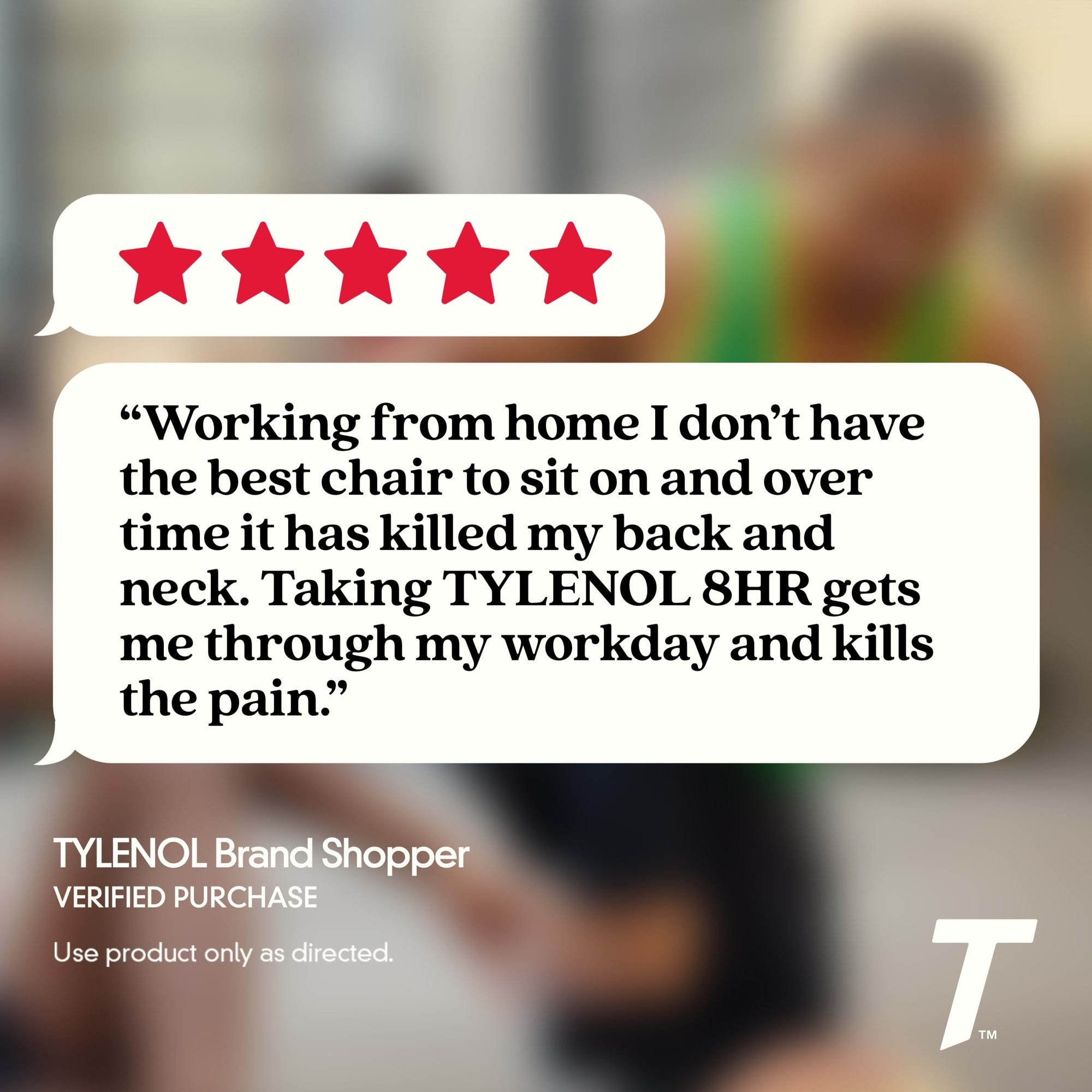 ยาบรรเทาอาการปวดเมื่อยกล้ามเนื้อและปวดทั่วไป TYLENOL® 8HR Muscle Aches & Pain (100 Caplets)