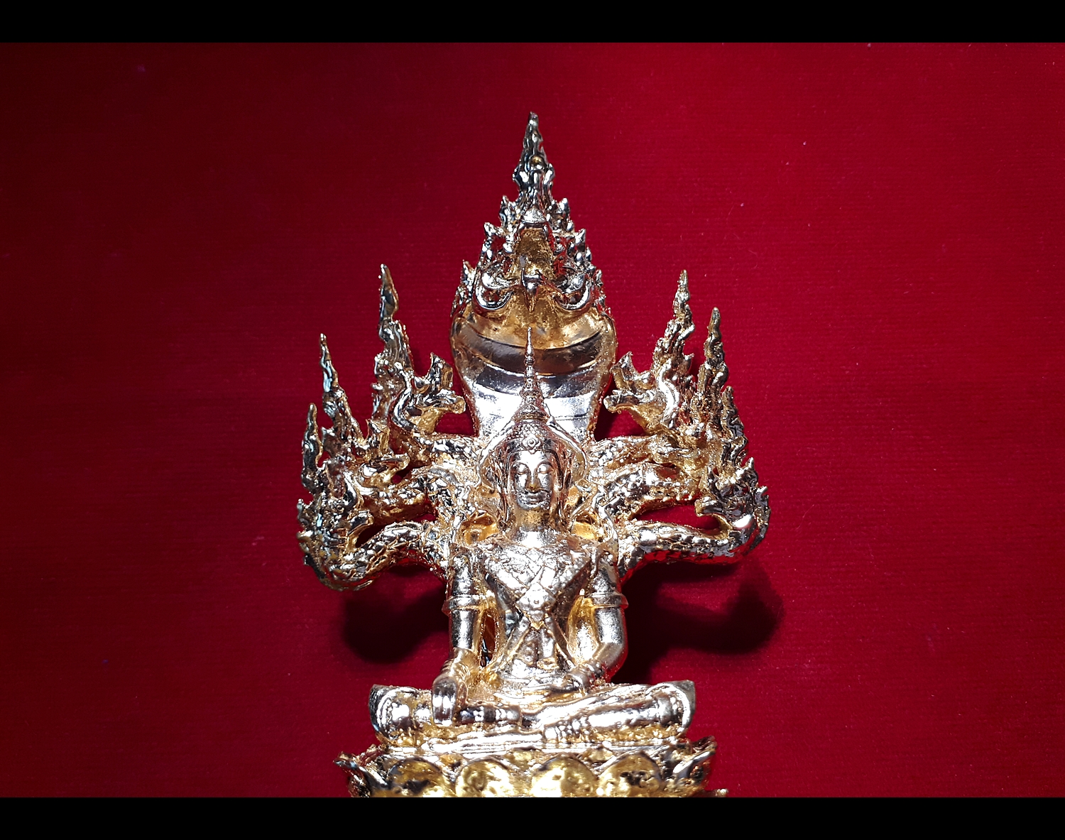 รูปหล่อ สมเด็จองค์ปฐม ปางพระนาคปรก(พญานาค7หัว) ปิดทองแท้ (หน้าตัก3.5ซม) ปี2560 #รับประกันแท้ - หลวงพ่อหนุน วัดพุทธโมกข์