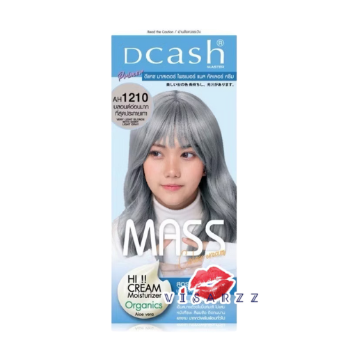(AH1210 บลอนด์อ่อนมากประกายเทา) Dcash Master Floral Mass Color Cream ดีแคช มาสเตอร์ ฟลอรัล แมส คัลเลอร์ ครีม ครีมย้อมสีผม สีเด่นชัด ไม่แสบหนังศีรษะ
