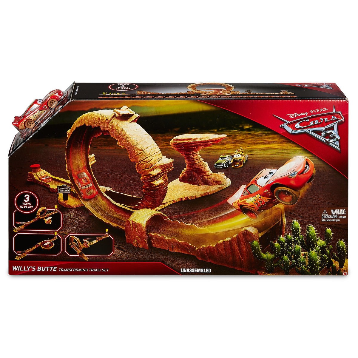 ชุดสนามแข่งรถจำลอง Mattel Disney Cars 3 Willy's Butte Transforming Track Set