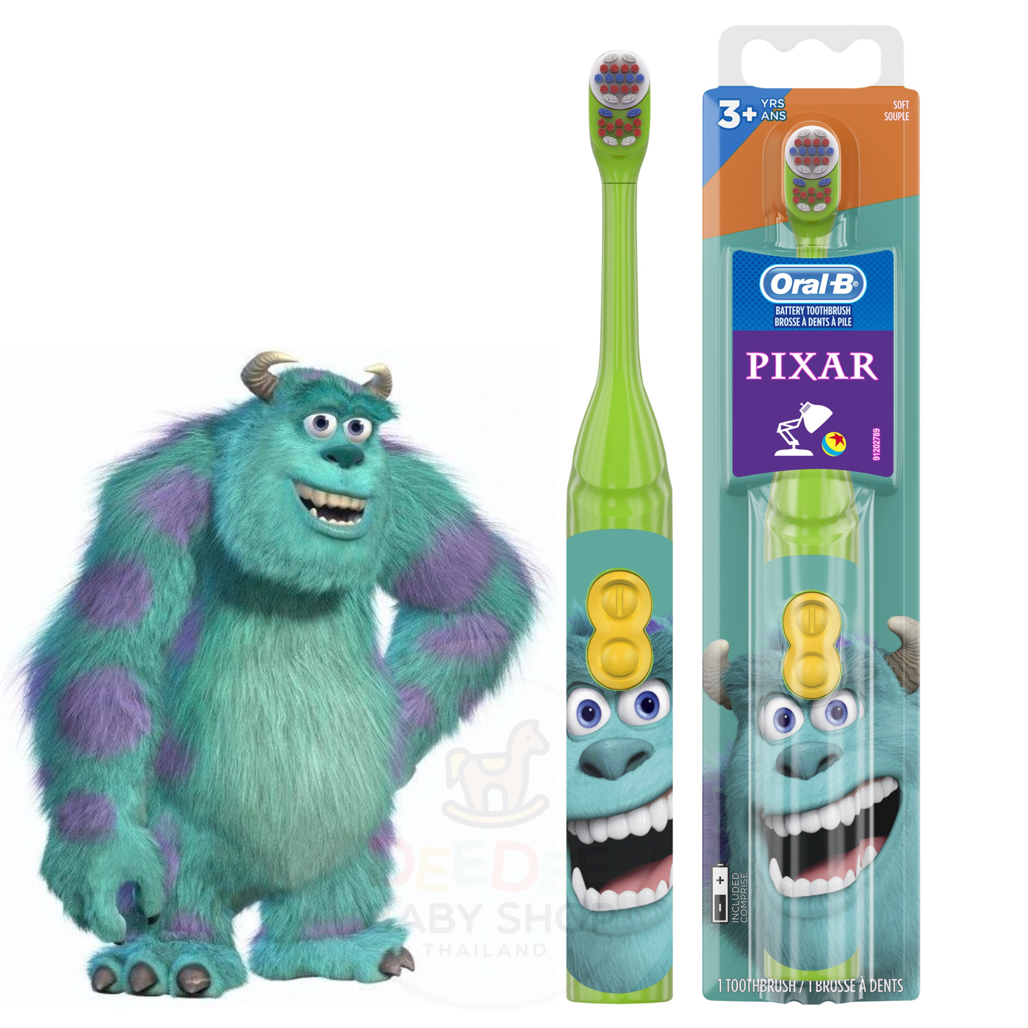 แปรงสีฟันอัตโนมัติสำหรับเด็ก Oral-B Disney Pixar Monster Inc. Sully Pro-Health Stages Battery Toothbrush