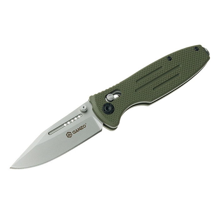 มีดพับ Ganzo G702-G Axis Lock 440c Stainless Steel Blade Black G10 Handle Camping Pocket EDC Folding Knife (ด้ามสีเขียว)