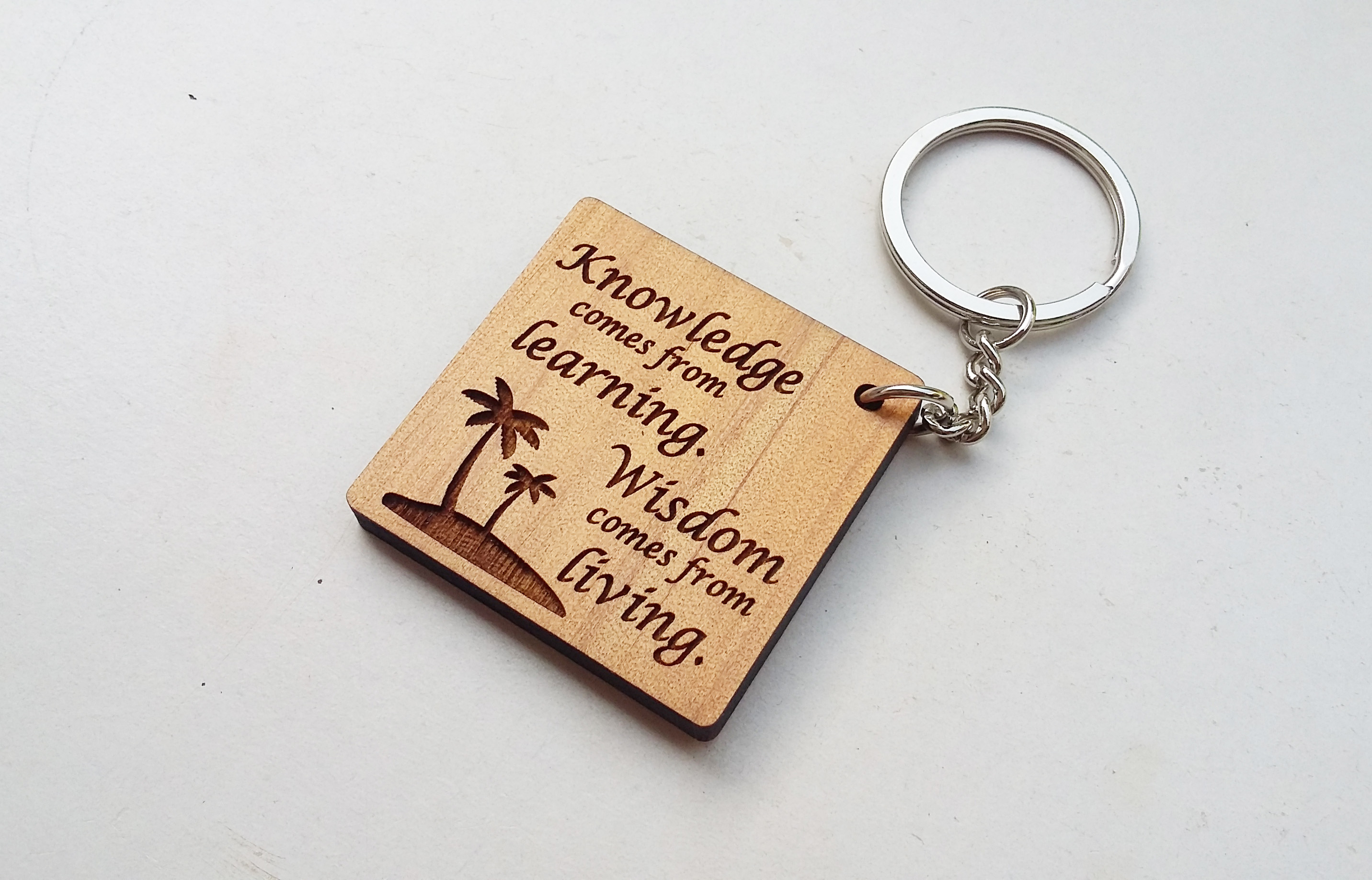 พวงกุญแจไม้ พวงกุญแจไม้ใส่ข้อความ