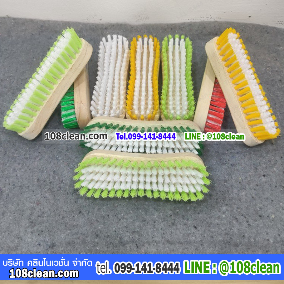 แปรงขนแข็งด้ามไม้ หลากสี