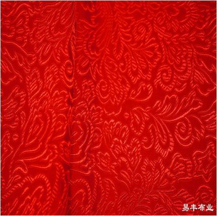 ผ้าไหมพิมพ์ลายดอกห้าดาวสามดอกแท้ สีแดงทอง SKU-03517 แดงทอง เมตร