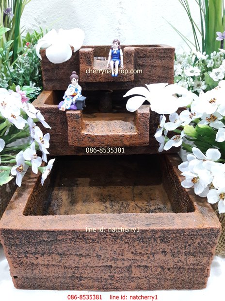 น้ำผุดน้ำล้นน้ำริน3ชั้นอ่างยาวสีโอ๊ค