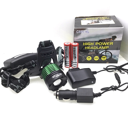 ชุดเซตไฟฉายคาดหัวซูม V2 CREE Q5 1000LM Zoom Headlamp Headlight 18650 x 2