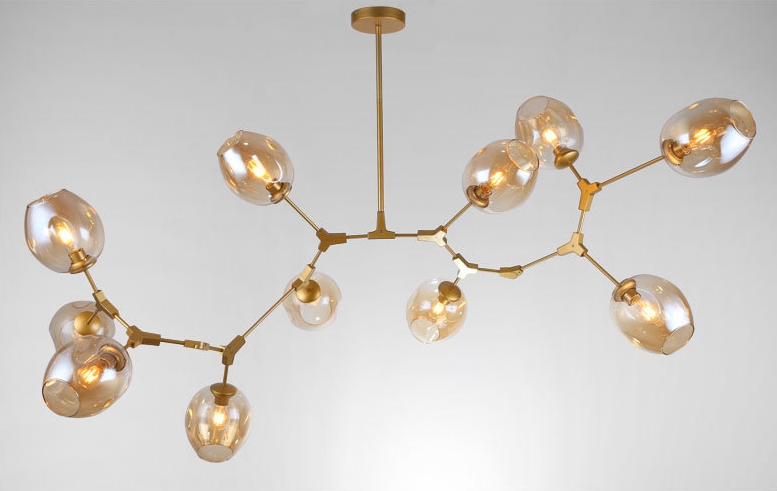 โคมไฟแขวนเพดาน Tree branches ตัวโคมสีทอง 8 ดวง [A2822]