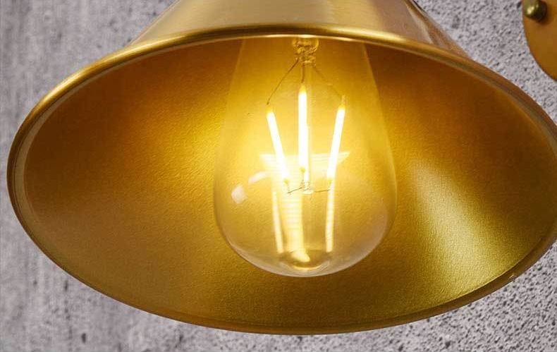 โคมไฟติดผนังติดกำแพงภายในแขนปรับ 2 Step สีทองสไตล์วินเทจ [B005]