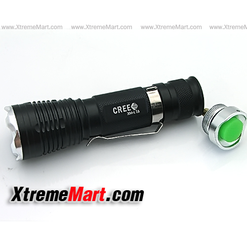 ไฟฉายซูม Prairie Fire T17 Aluminum CREE XM-L T6 5-Mode LED Flashlight Torch Black (1 x18650)