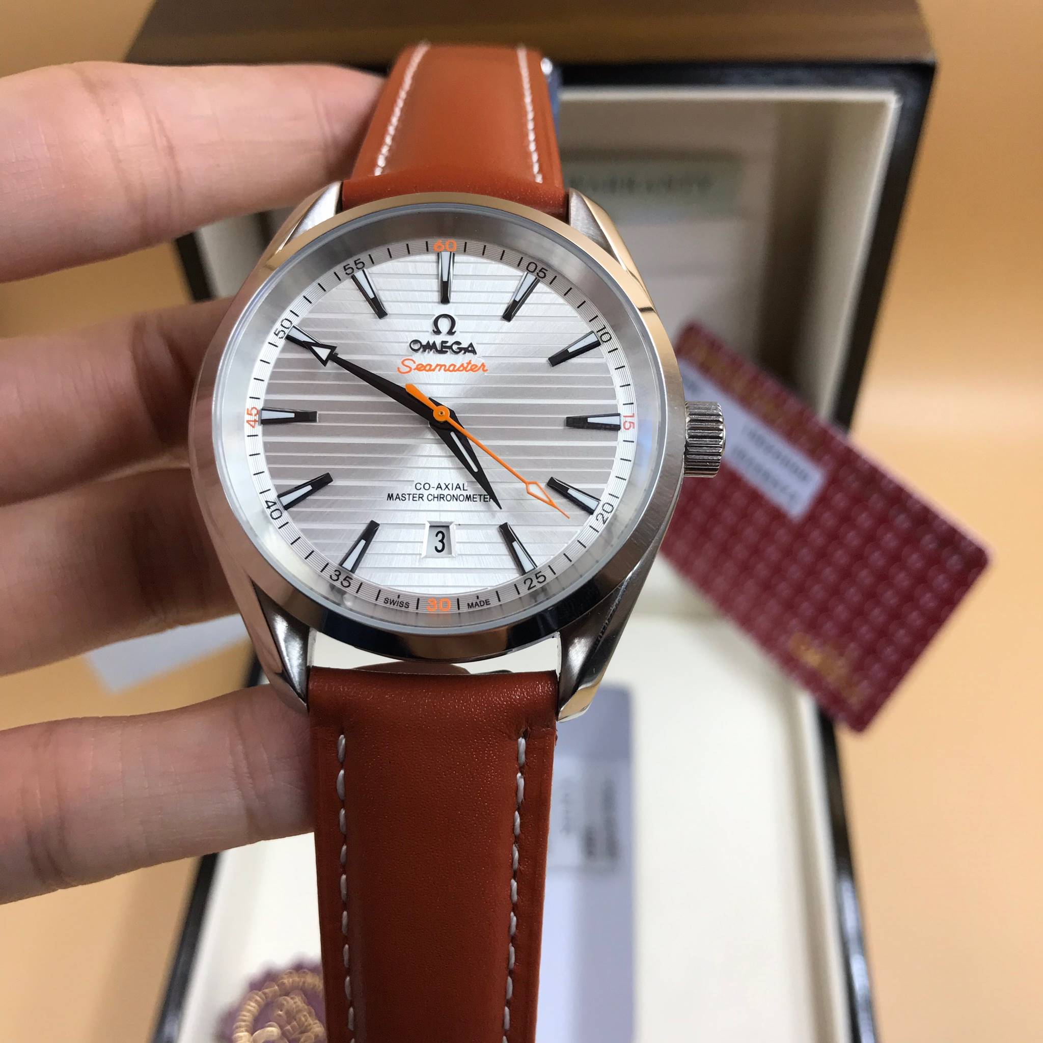 นาฬิกา Omega Seamaster Aqua Terra 41 mm.หน้าปัดสีเทาเงิน งานเกรด Top Mirror Swiss