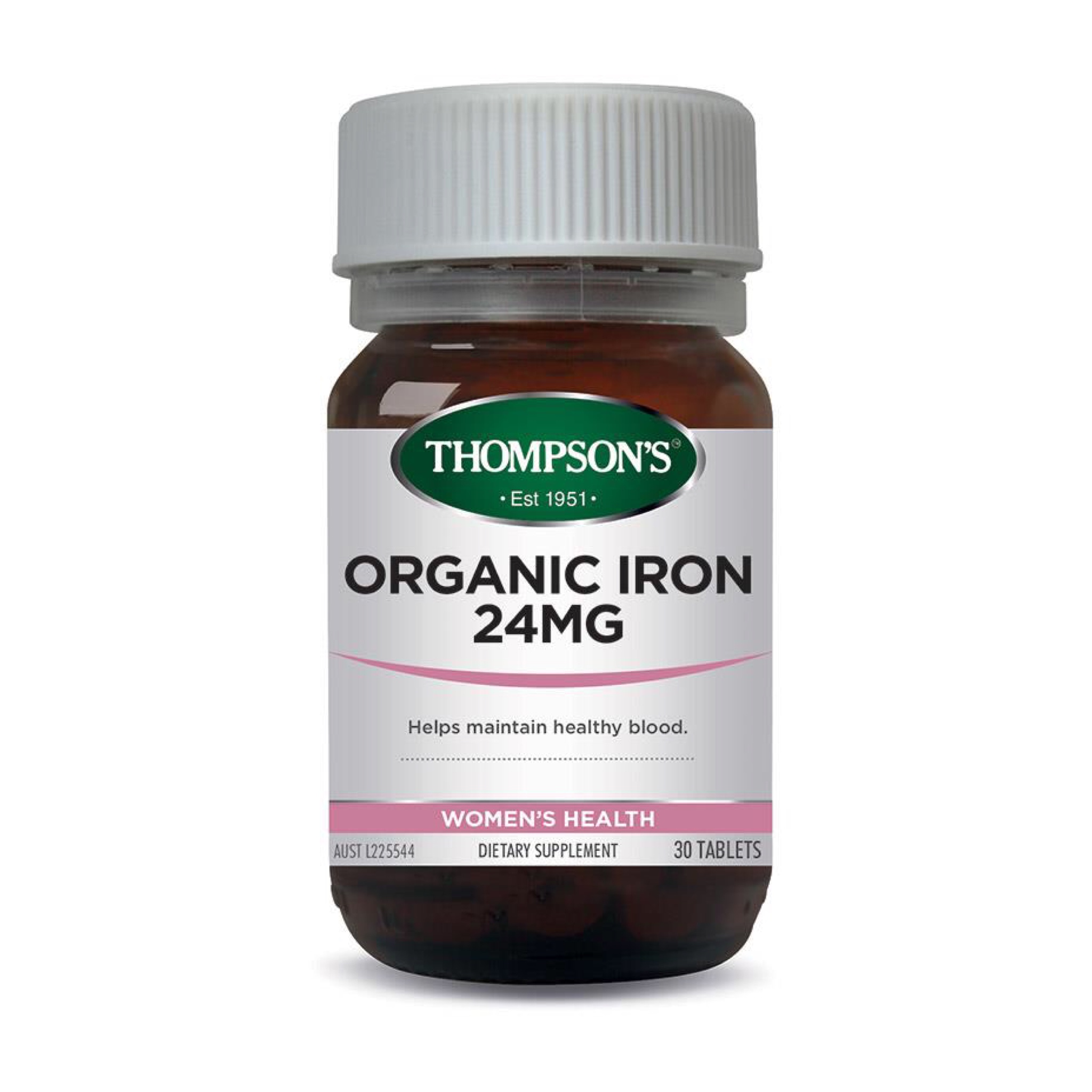 วิตามินเสริมธาตุเหล็กจากธรรมชาติ Thompson's Organic Iron 24MG