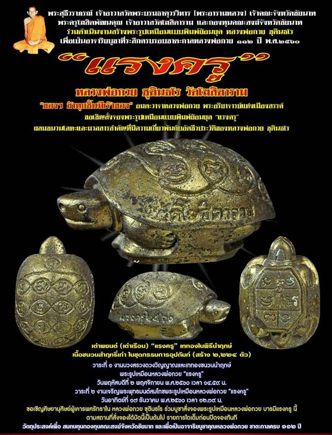 เต่าพยนต์ ครูบากฤษดา วัดสันพระเจ้าแดง(วัดป่ายาง) ร่วมพิธีอฐิษฐานปลุกเสก ปี2560