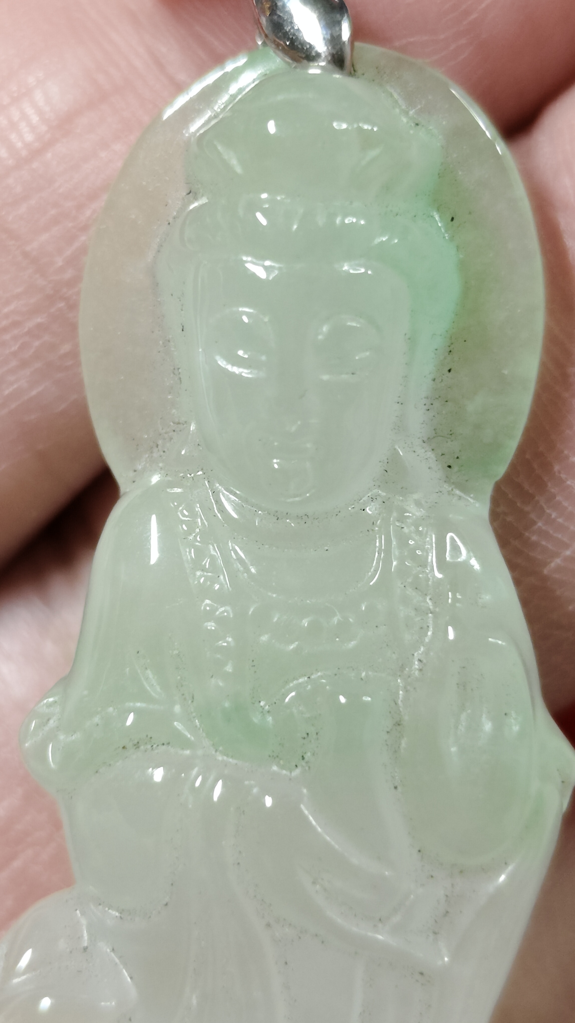 #จี้หยกเนื้อแก้วแกะองค์เจ้าแม่กวนอิม รหัสC-025