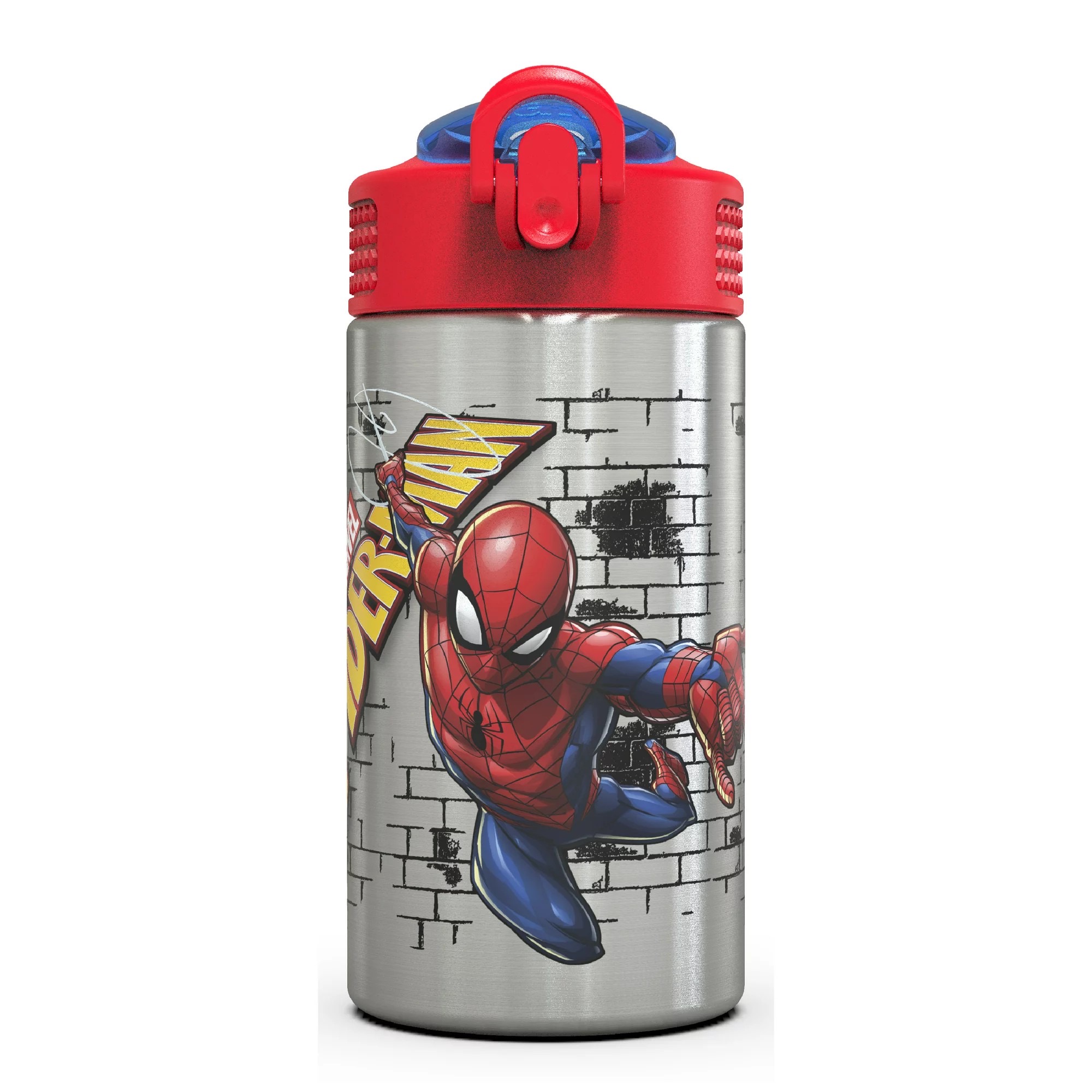 กระติกน้ำสเตนเลสพร้อมหลอดดื่ม Zak! Spider-Man 16 Oz. Stainless Steel Water Bottle (Classic)