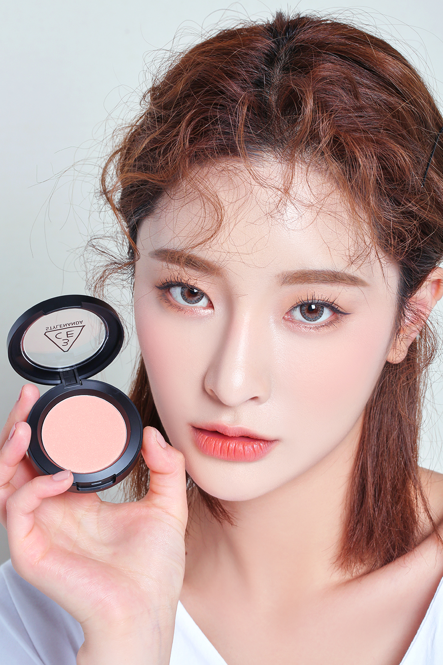 3CE Face Blush #Peach Sleeve บลัชอนนเนื้อฝุ่นสีสดใส เนื้อละเอียด ปัดแล้วสีฟุ้งสวย ติดทน