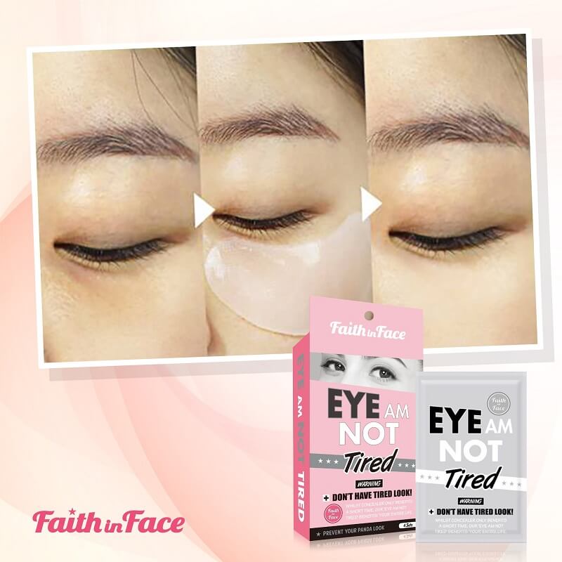 Faith in Face Eye Am Not Tired Eye Patch 3g x 4 คู่ แผ่นมาสค์รอบดวงตาชนิดไฮโดรเจลเพื่อดวงตากระจ่างใสไร้ริ้วรอยด้วยสารสกัดที่ได้จากต้นลินินที่มีประสิทธิภาพในการช่วยเพิ่มการไหลเวียนของเลือดบริเวณรอบดวงตาและทำให้รอบดวงตากระจ่างใสและเรียบเนียนขึ้นประกอบกับสาร