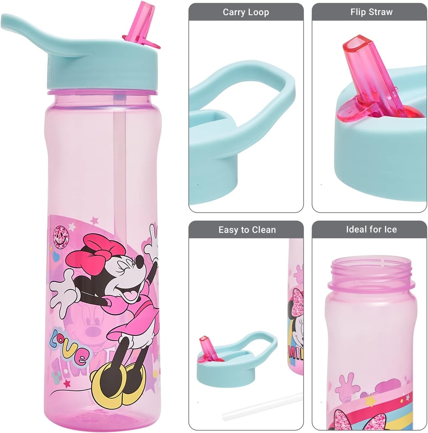 กระติกน้ำแบบหลอดดื่มสำหรับเด็ก DNC Disney Minnie Happy Sport Bottle 600ml