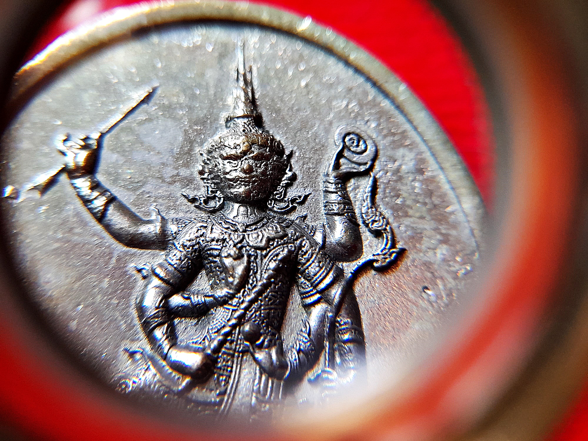 เหรียญ ท้าวเวสสุวรรณ 6กร เนื้อนวะโลหะ ปี2564 (หล่อโบราณ) #รับประกันแท้