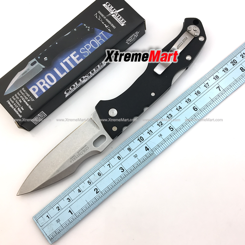 มีดพับ Cold Steel รุ่น 4116 Stainless Blade Stonewash ด้าม GFN สีดำ