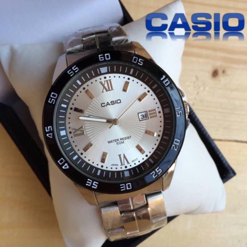 นาฬิกา Casio Edifice เกรด AAA สีเงิน สายเลสสีเงิน หน้าปัดสีขาว ขั้นเทพ