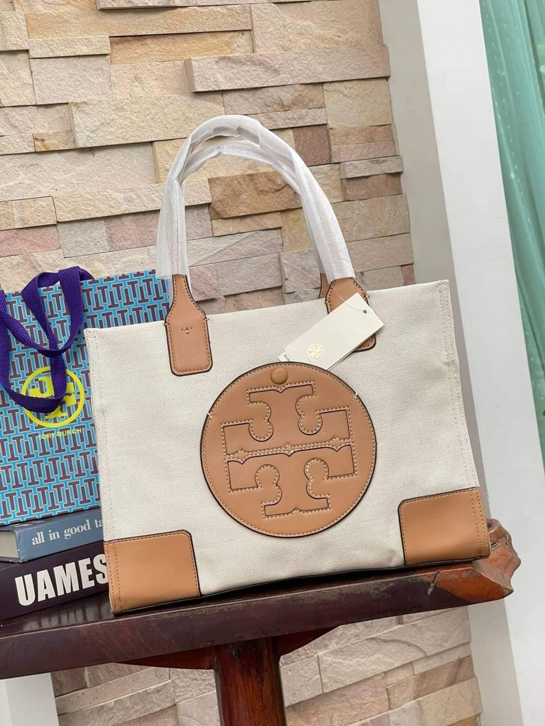 Tory Burch Ella maxi Logo Canvas Mini Tote Bag Collection (แอดไลน์ก่อนสั่งซื้อ)