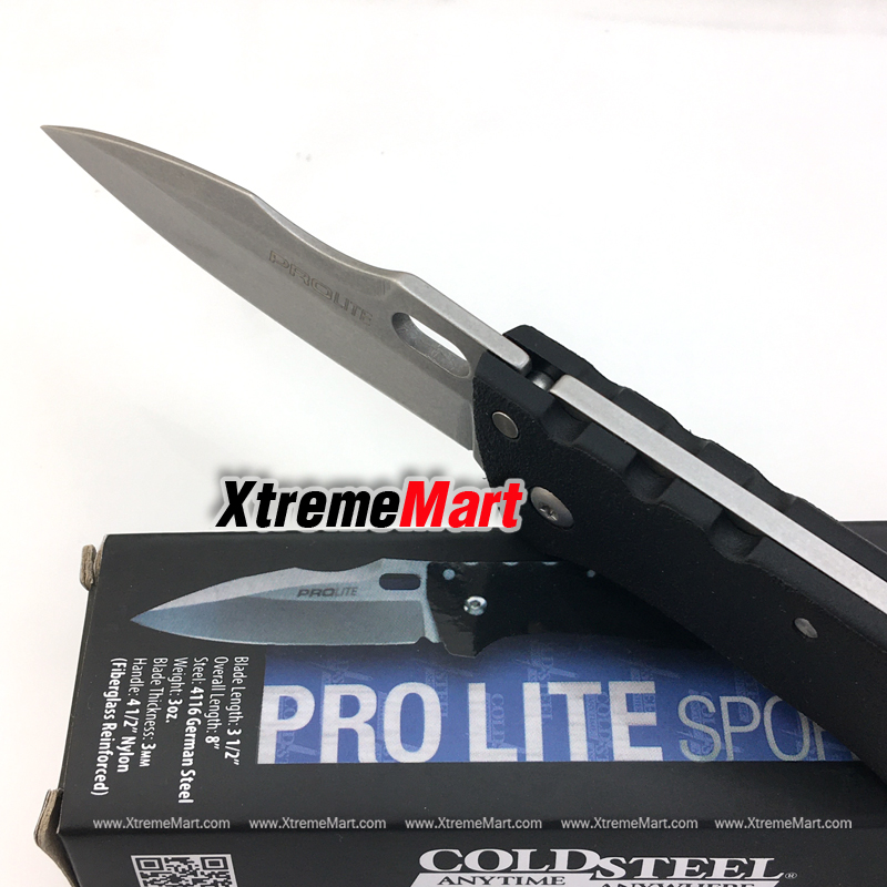 มีดพับ Cold Steel รุ่น 4116 Stainless Blade Stonewash ด้าม GFN สีดำ