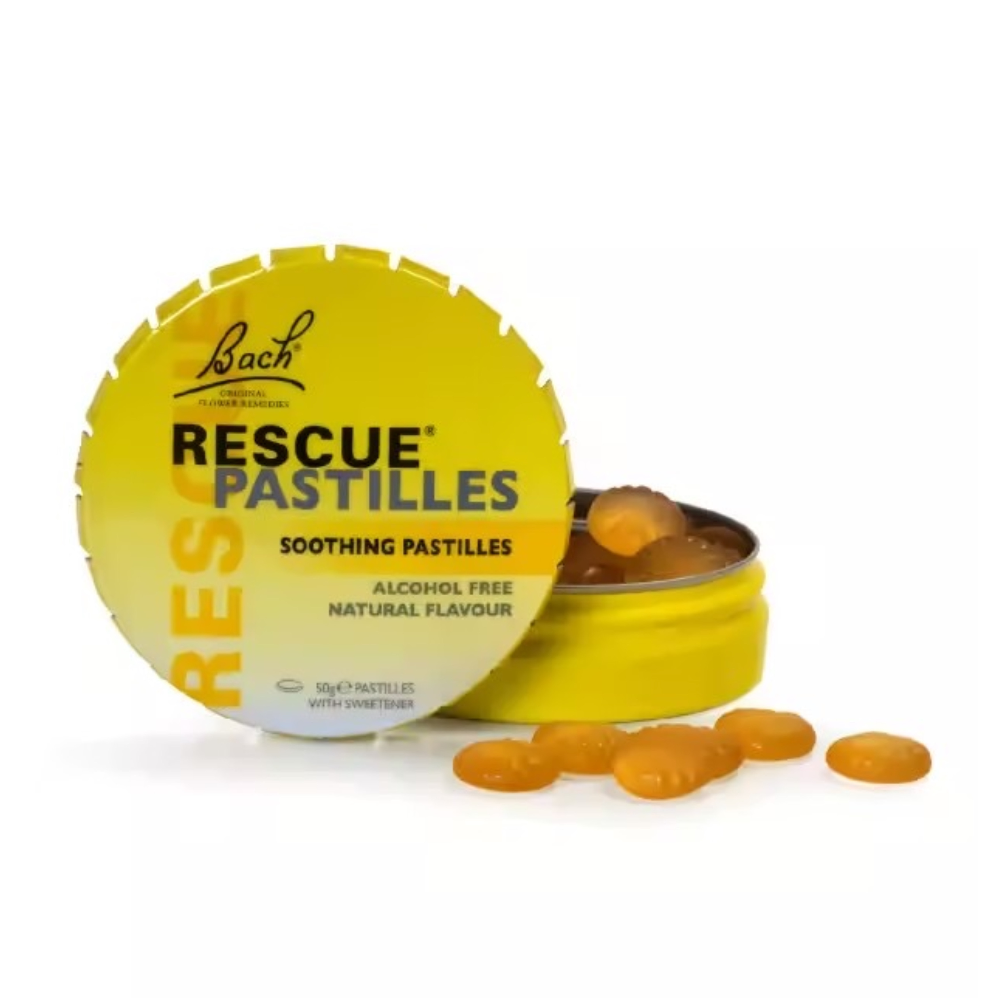 สมุนไพรบรรเทาความกังวลและผ่อนคลายความตึงเครียดชนิดกัมมี่ Bach Original Flower Remedies RESCUE PASTILLES (Orange & Elderflower)