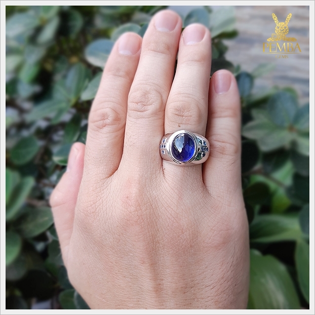 แหวนไพลินแท้ เนื้อใสไฟดี สีสวย โดดเด่นเต็มๆ นิ้ว เพิ่มความมั่นใจ