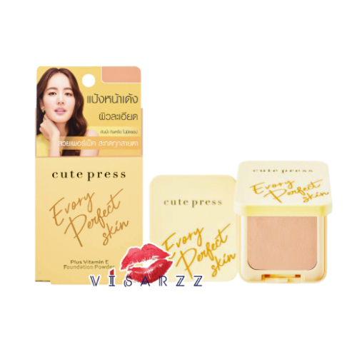 (P2 ผิวสีเนื้อ) Cute Press Every Perfect Skin 5g (สีเหลือง) แป้งพัฟ คุมมัน ปกปิด ผิวสวย ติดทน พกพาสะดวกให้ผิวแบบลุคฉ่ำวาว ดูสุขภาพดี ให้ลุคดูโกล์วแบบธรรมชาติ เหมาะกับทุกสภาพผิว ใช้แล้วผิวดู Perfect Skin สมชื่อ