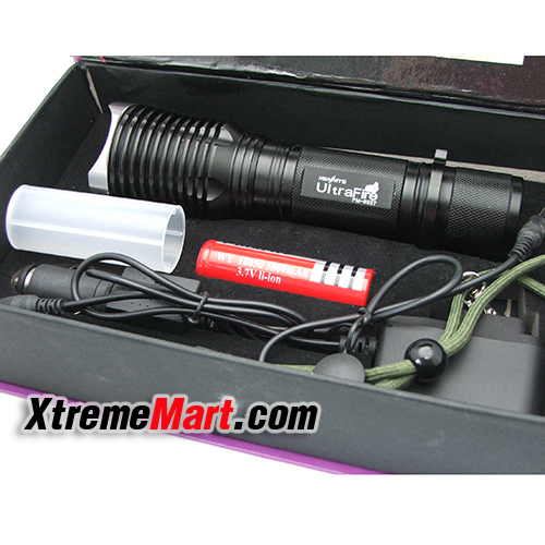 ชุดเซตไฟฉายซูม UltraFire รุ่น CREE XM-L PM-9527 1500LM 5 Mode LED Flashlight