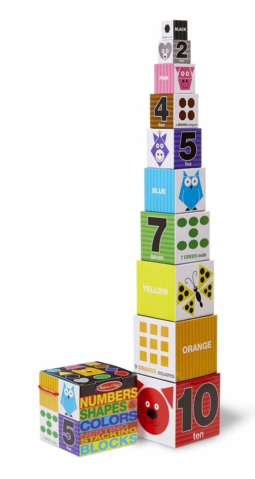 ชุดกล่องกิจกรรมเรียงตั้งสุดน่ารัก Melissa & Doug Nesting & Stacking Blocks (Number, Shapes & Colors)