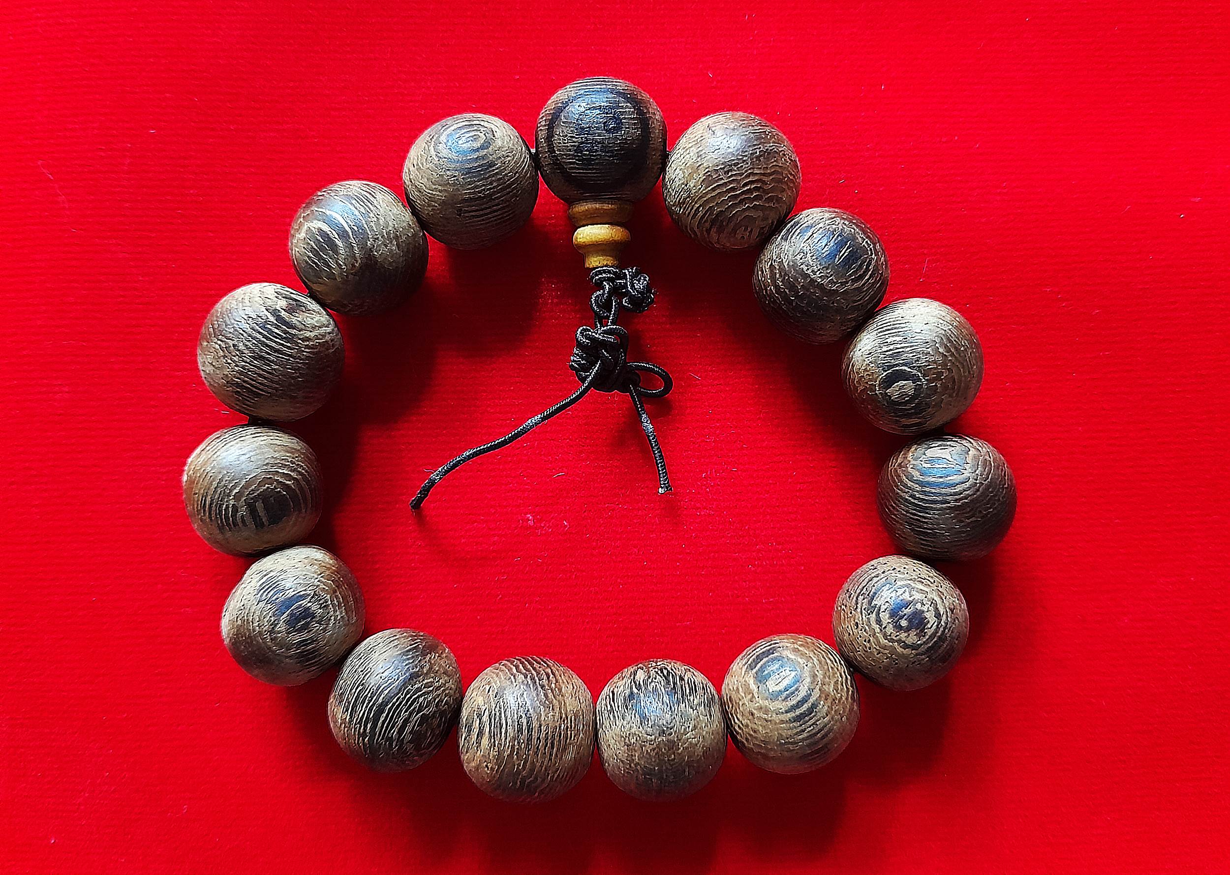 ประคำข้อมือ ยันต์ นะโมตาบอด (15เม็ด) เนื้อไม้โพธิ์จากประเทศอินเดีย ปี2563 #รับประกันแท้