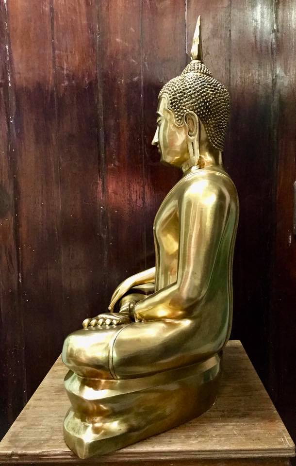 รูปหล่อ พระพุทธรูป อู่ทอง องค์ใหญ่ (หน้าตัก16 นิ้ว ฐานกว้าง17นิ้ว ความสูง26นิ้ว) เนื้อทองเหลือง