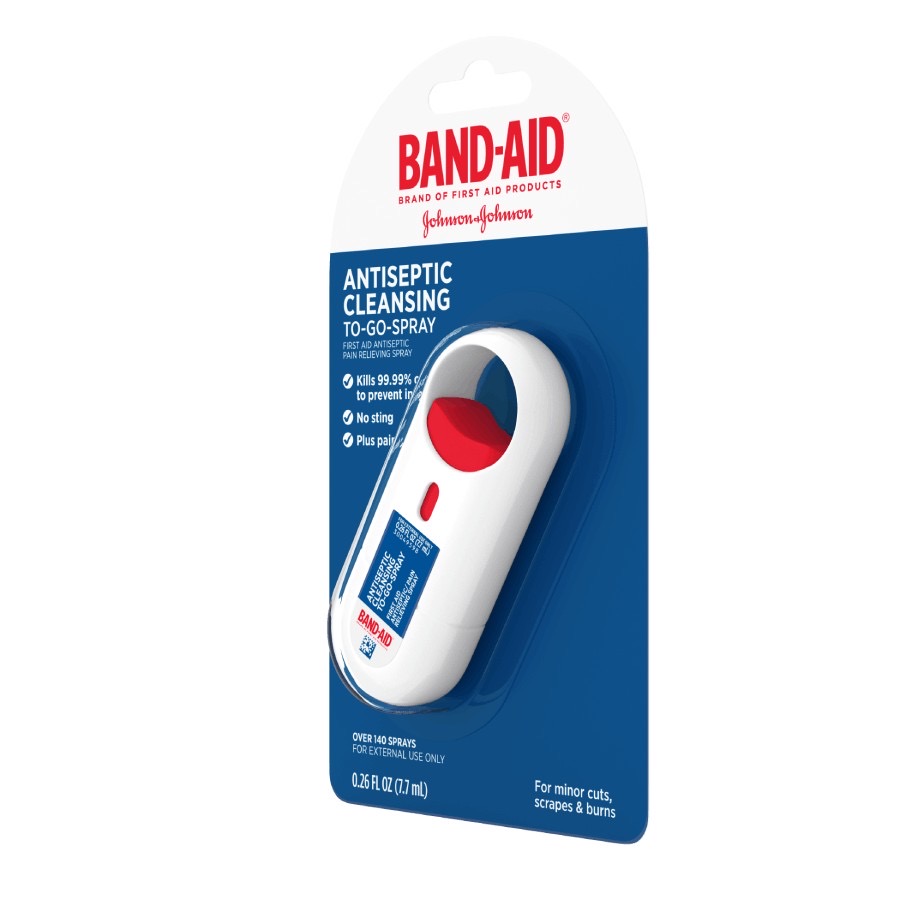 สเปรย์กำจัดเชื้อโรคและบรรเทาอาการเจ็บปวด Johnson & Johnson BAND-AID Antiseptic Cleansing Liquid To-Go-Spray